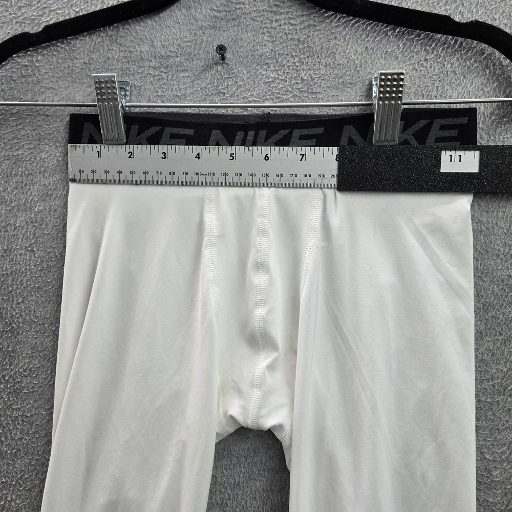 Nike Women Activewear Pants M White Dri-Fit Tight‎ Fit Logo 22